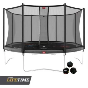 BERG - Favorit Regular Trampoline rond à ressorts hélicoïdaux + filets de sécurité Confort gris - Berg Toys