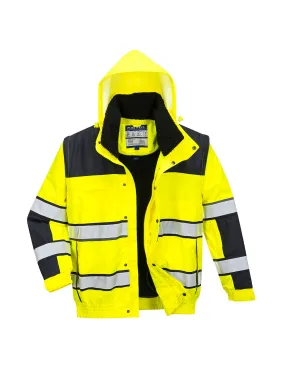 Blouson HiVis 3 en 1 couleur : Jaune/Noir taille 4XL - PORTWEST - - C466YBR4XLPORTWEST